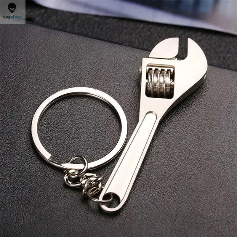 Adjustable Wrench Keychain – Mini Tool Accessory for Everyday Fixes-Silver