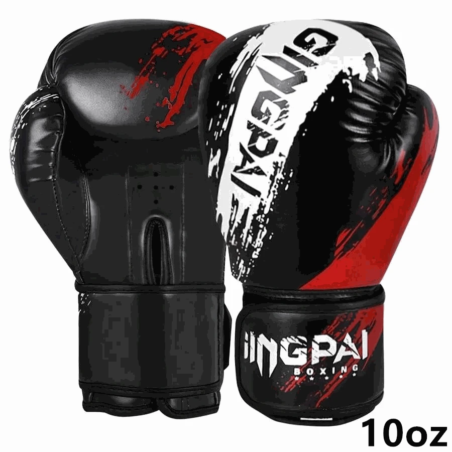 Adult Boxing Gloves 10oz PU Leather Training Mitts-Blue / 10oz