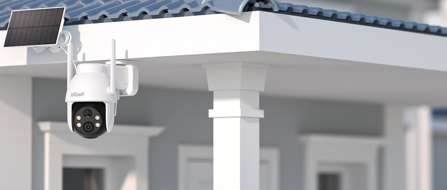 ieGeek 2K 3MP 360° PTZ HD Outdoor Solar Surveillance Camera, Outdoor Battery with PIR Motion Sensor, Colour Night Vision