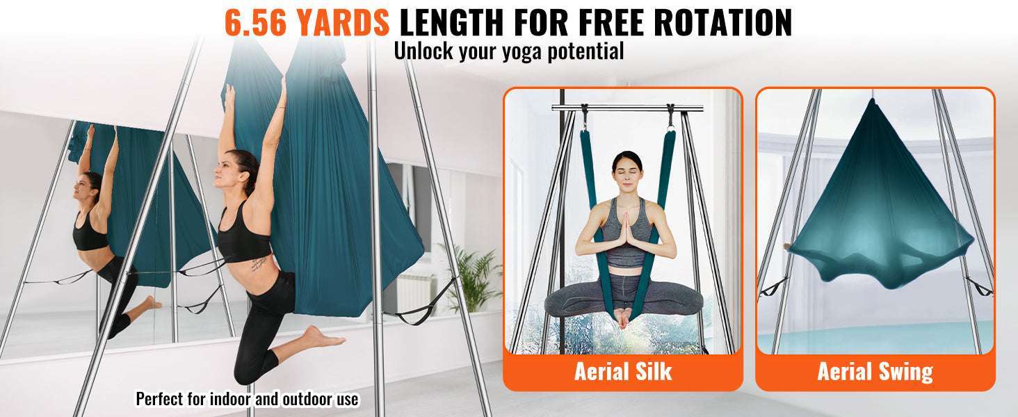 Aerial Yoga Frame & Hammock Stand with Silks 9.67FT 551lbs-green / france