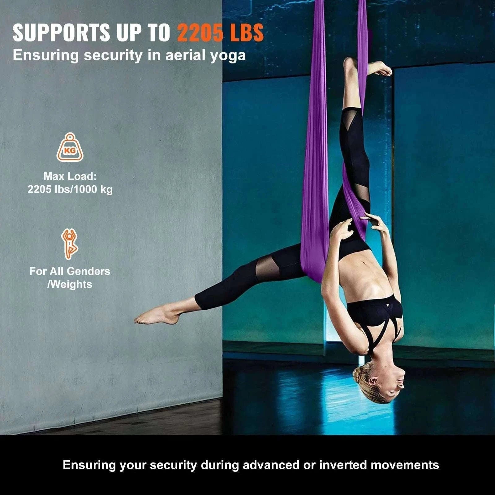 Aerial Yoga Hammock Swing Kit – 8.7–11 Yard Nylon Silk Set-green 8.22x2.8m / United States