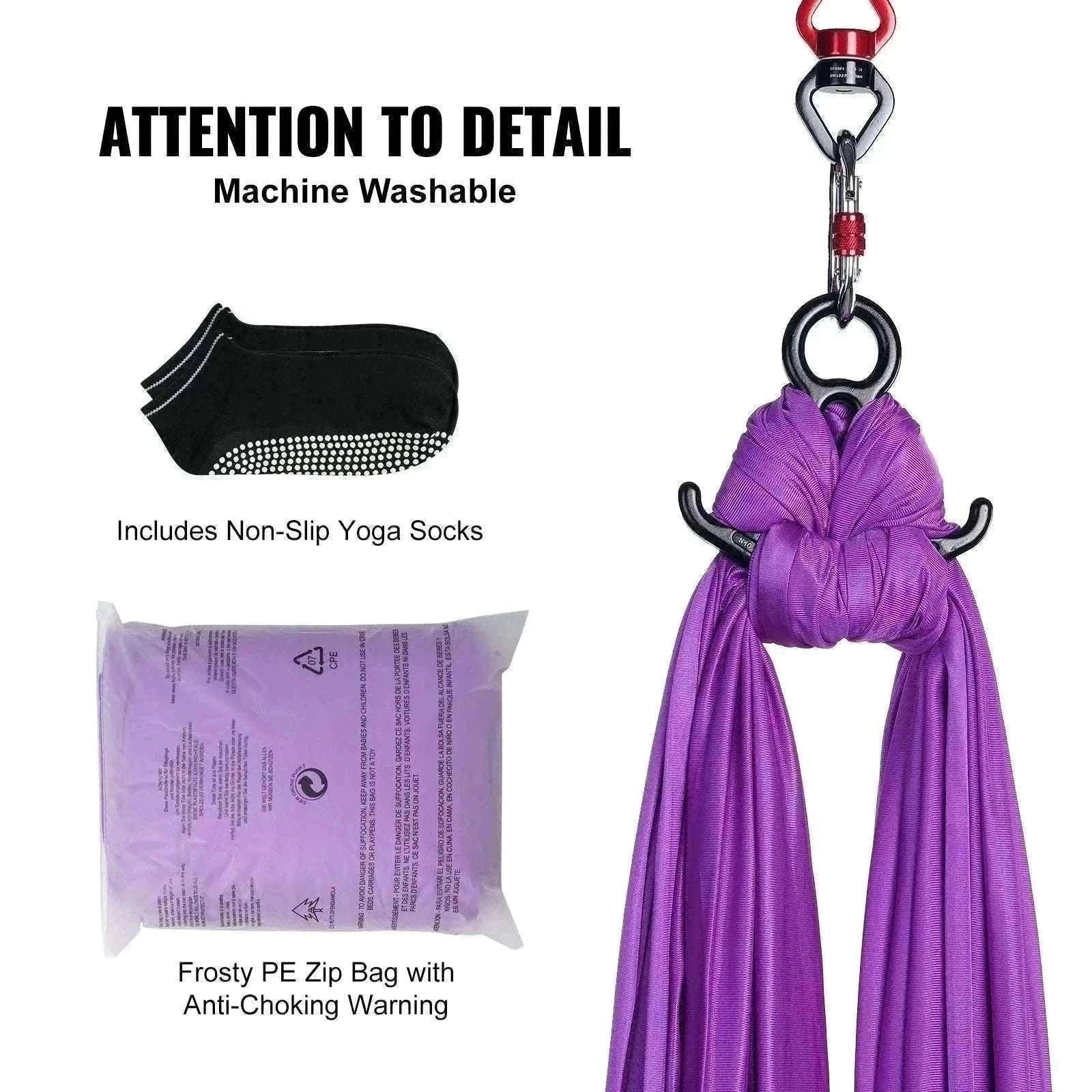 Aerial Yoga Hammock Swing Kit – 8.7–11 Yard Nylon Silk Set-green 8.22x2.8m / United States