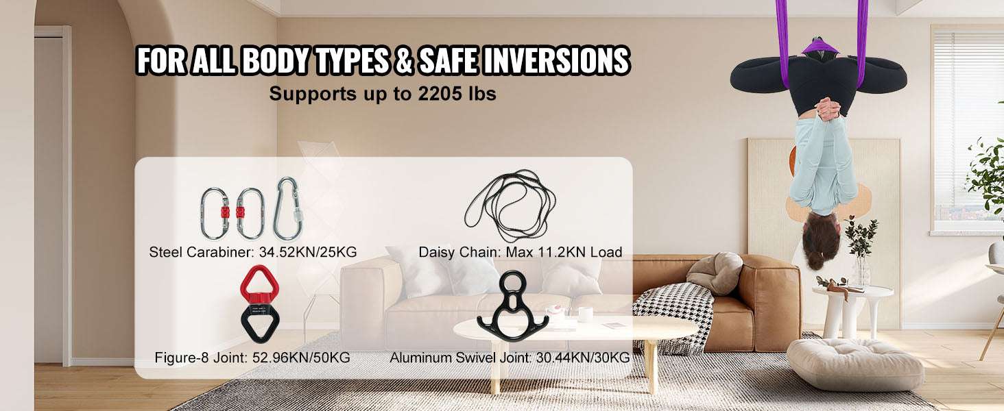 Aerial Yoga Hammock Swing Kit – 8.7–11 Yard Nylon Silk Set-green 8.22x2.8m / United States