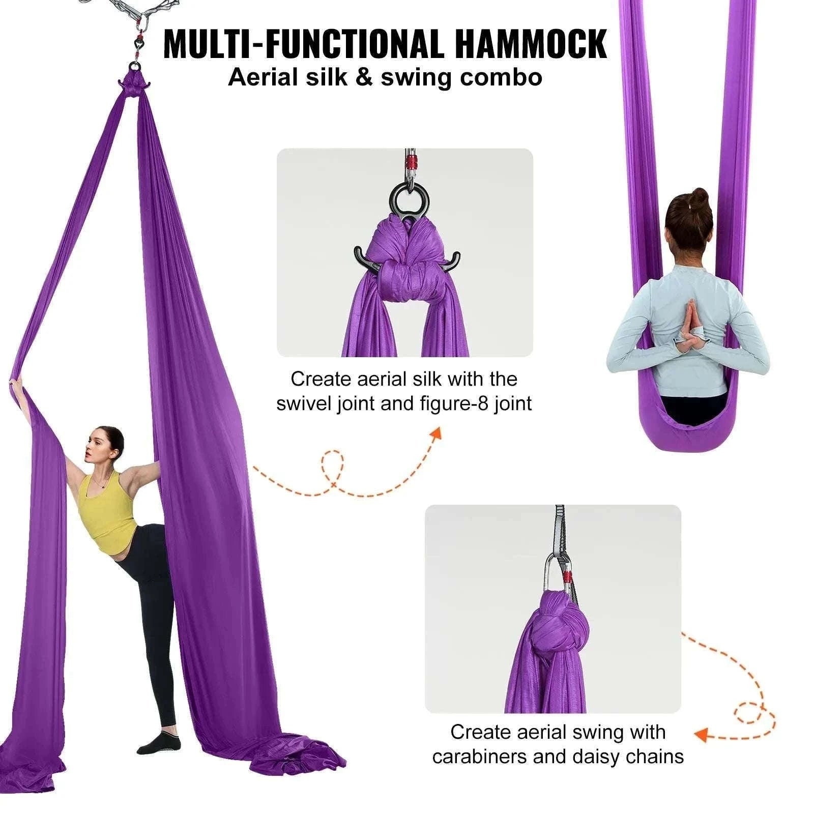 Aerial Yoga Hammock Swing Kit – 8.7–11 Yard Nylon Silk Set-green 8.22x2.8m / United States