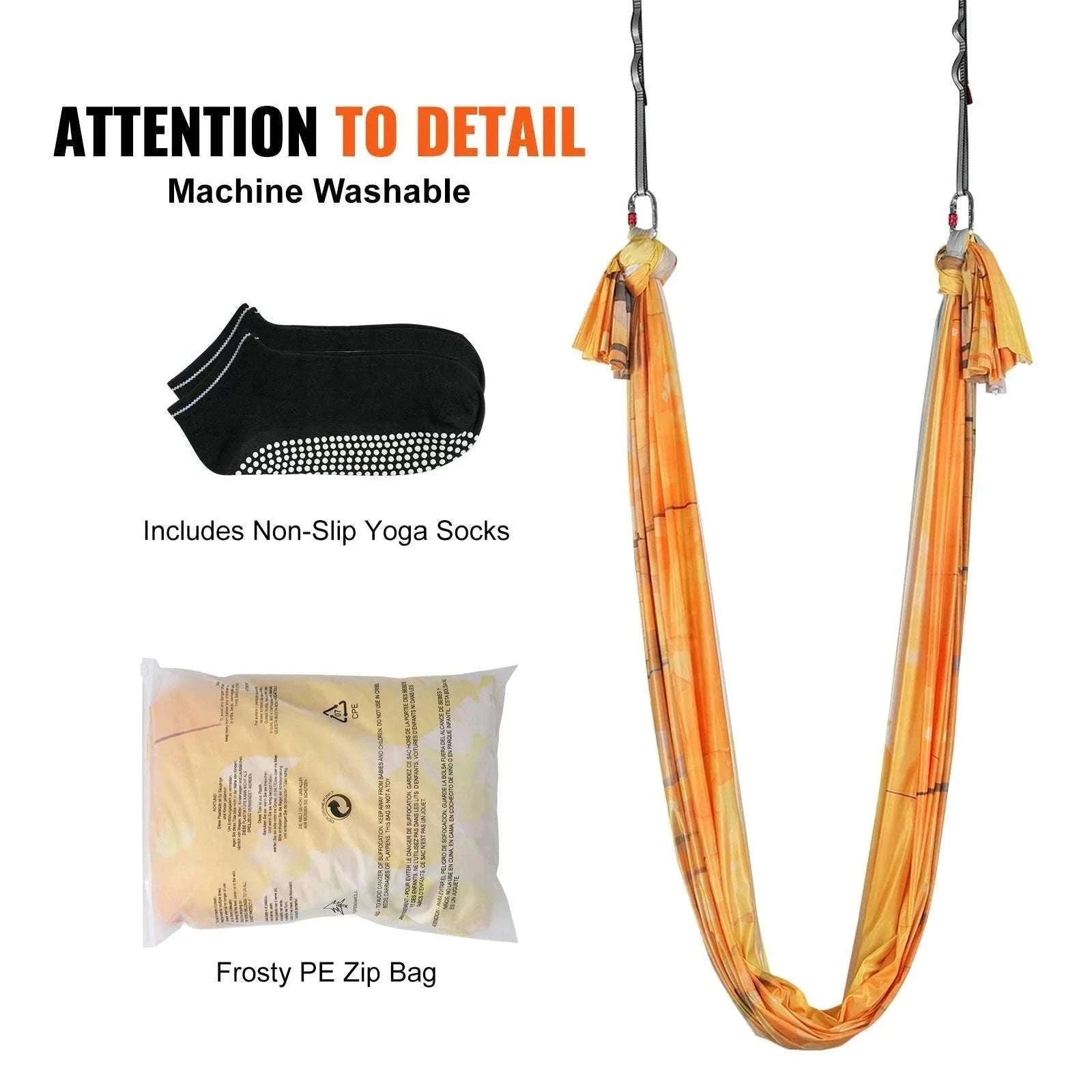 Aerial Yoga Hammock Swing Set with Full Rigging 5.5 Yards-Green / United States