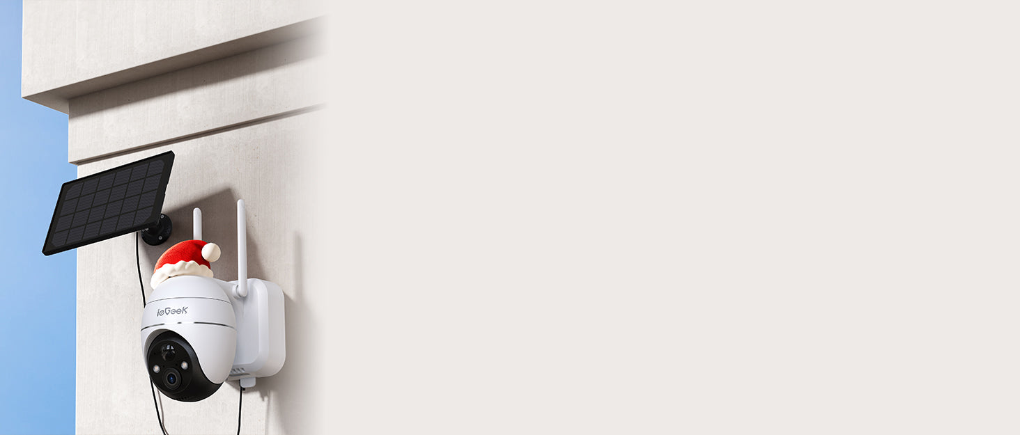 ieGeek 5MP Wireless Outdoor WiFi Surveillance Camera, Solar Camera, 360 Degree Camera, Human PIR Detection, Colour Night Vision