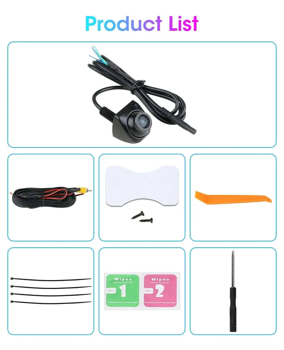 AHD 1080P CVBS Car Rear View Camera 170° Night Vision IP68 Waterproof-D-AHD 720P-White