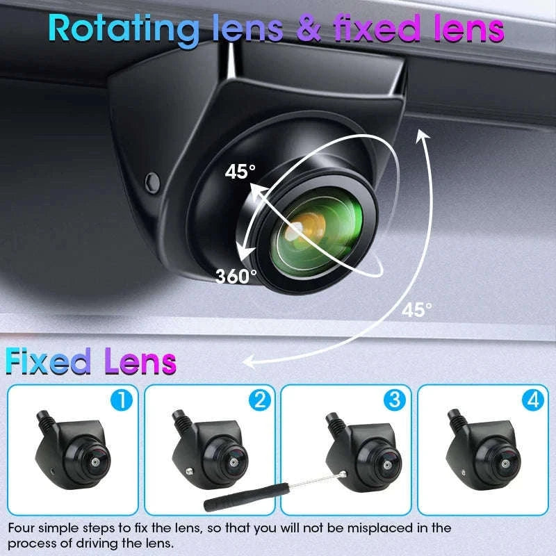 AHD 1080P CVBS Car Rear View Camera 170° Night Vision IP68 Waterproof-D-AHD 720P-White