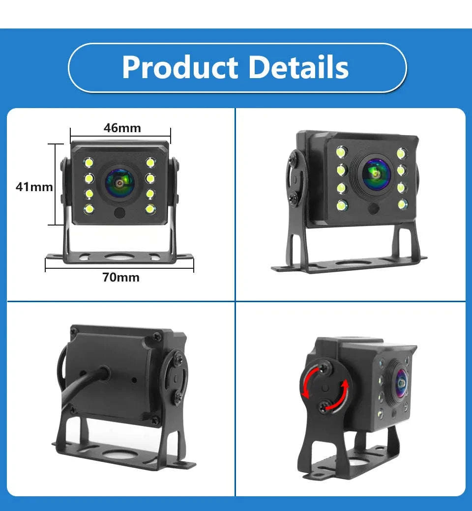 AHD 1080P Truck Rear View Camera with 8 LED Night Vision Waterproof-GRAY