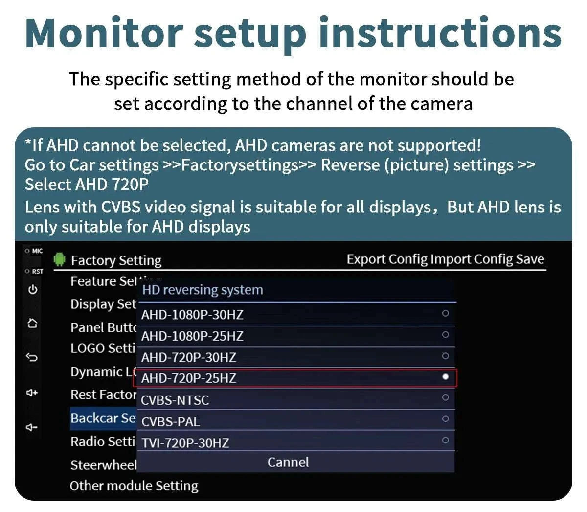 AHD Reverse Camera with Dynamic Trajectory for Kia Models-CVBS-AHD / 12 V