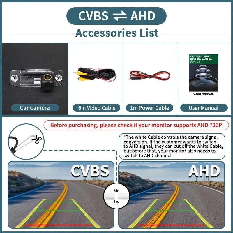 AHD Reverse Camera with Dynamic Trajectory for Kia Models-CVBS-AHD / 12 V