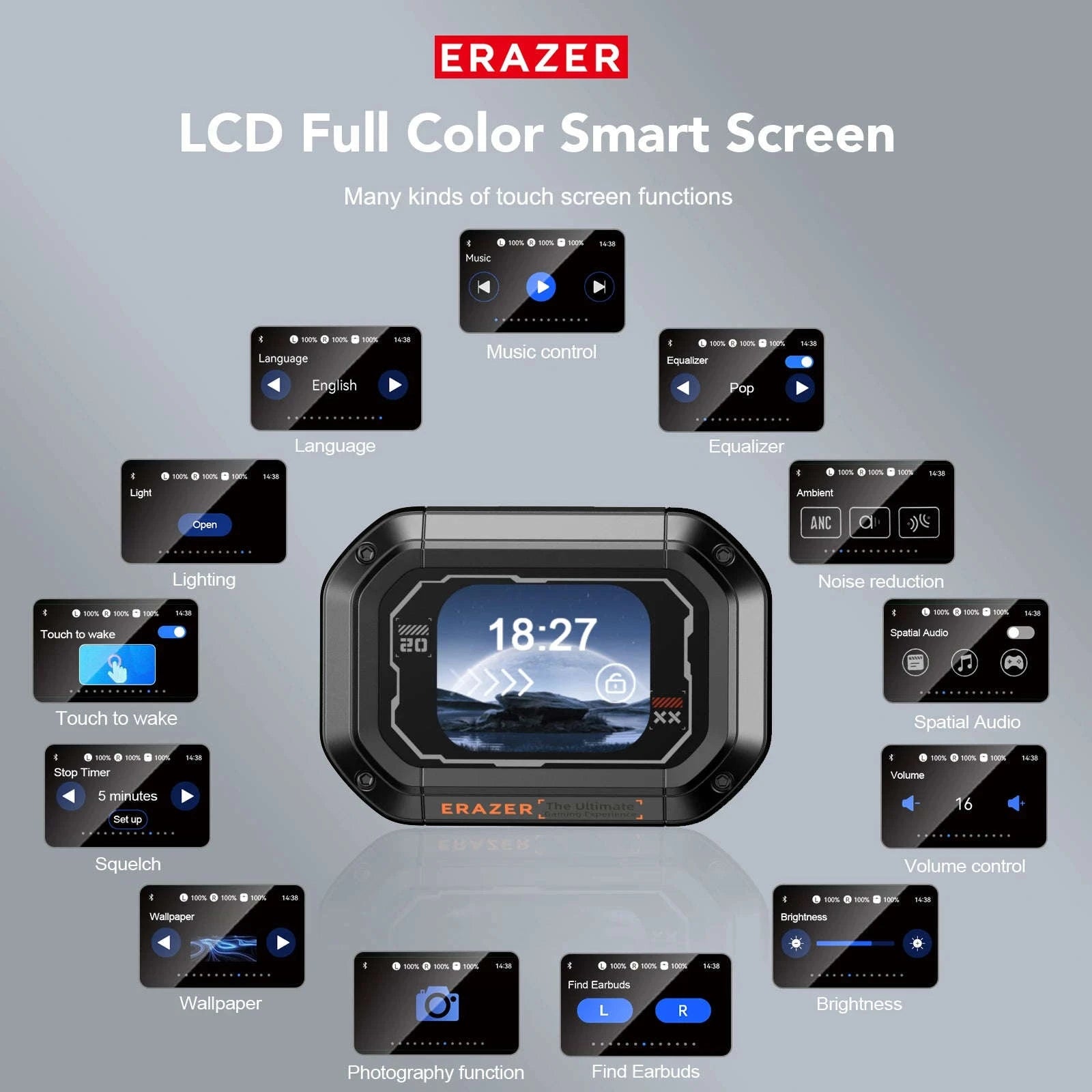 AI Earphone Translator Erazer XP6 Bluetooth Earphones-black AI Chat / China Mainland