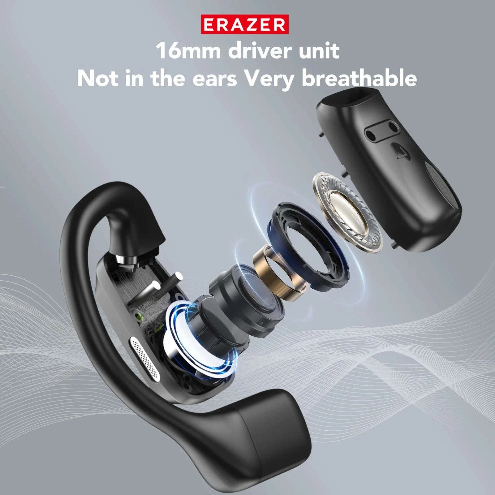 AI Earphone Translator Erazer XP6 Bluetooth Earphones-black AI Chat / China Mainland