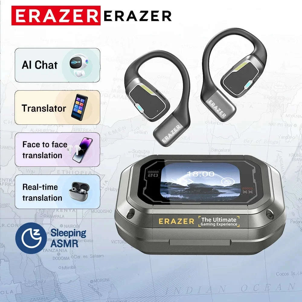 AI Earphone Translator Erazer XP6 Bluetooth Earphones-black AI Chat / China Mainland