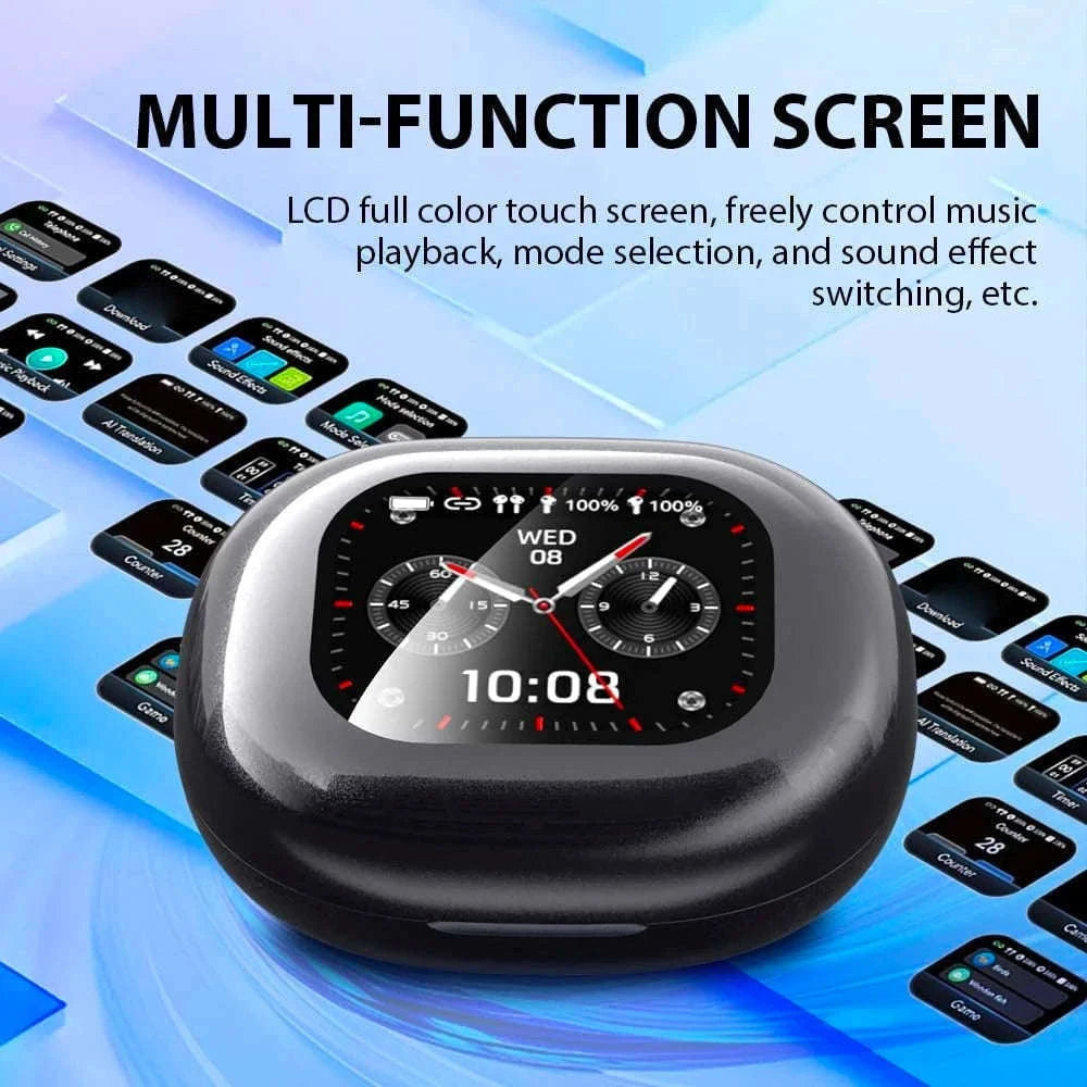 AI Language Translation Earbuds for Real-Time Conversations-Blue