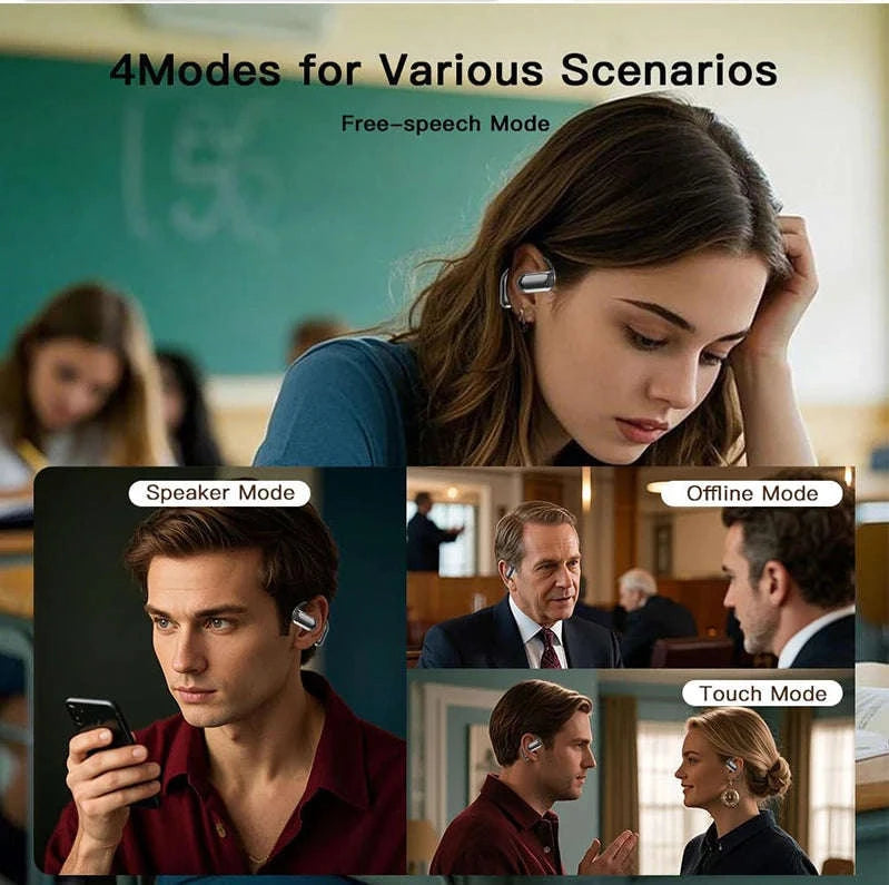 AI Language Translation Earbuds With Real-Time Wireless Communication-Blue