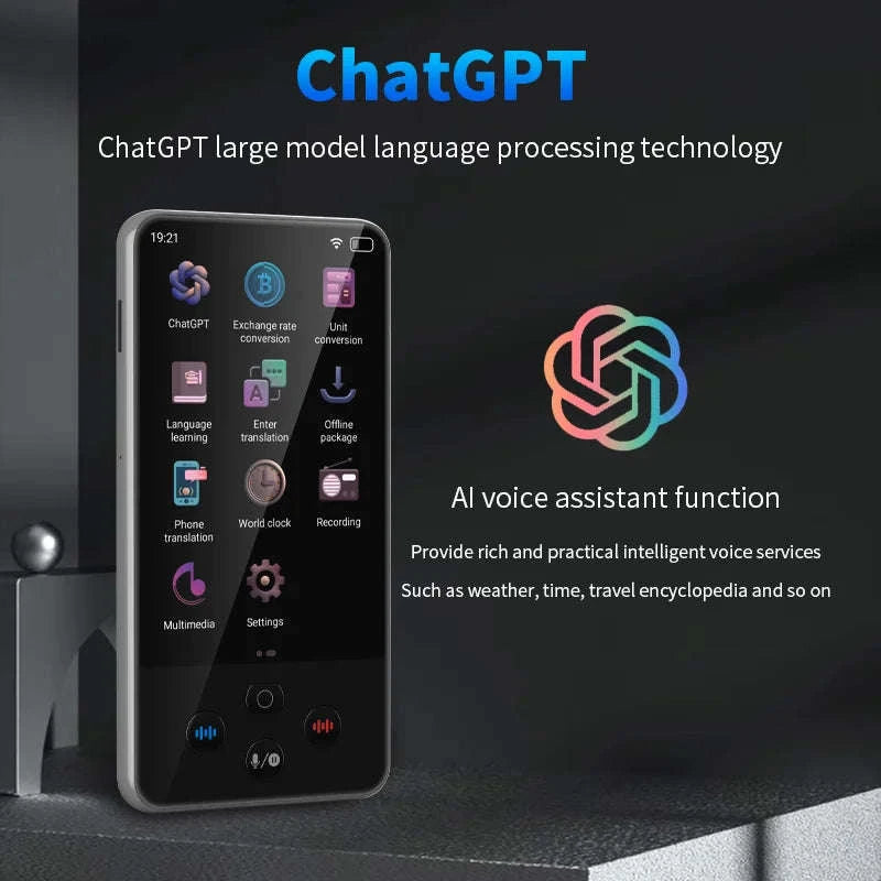AI Language Translator Device with Real-Time Voice & Photo Translation-Gray / China Mainland