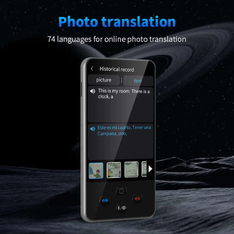 AI Language Translator Device with Real-Time Voice & Photo Translation-Gray / China Mainland
