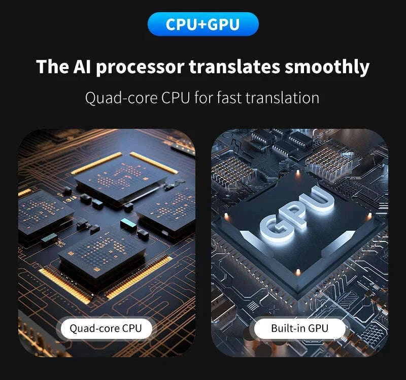 AI Language Translator Device with Real-Time Voice & Photo Translation-Gray / China Mainland