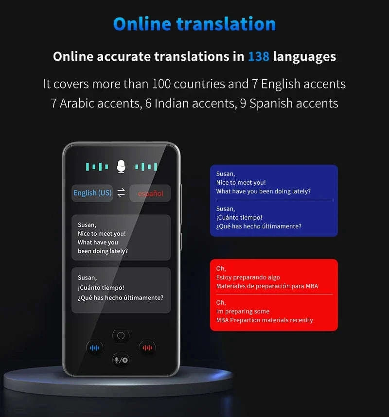 AI Language Translator Device with Real-Time Voice & Photo Translation-Gray / China Mainland