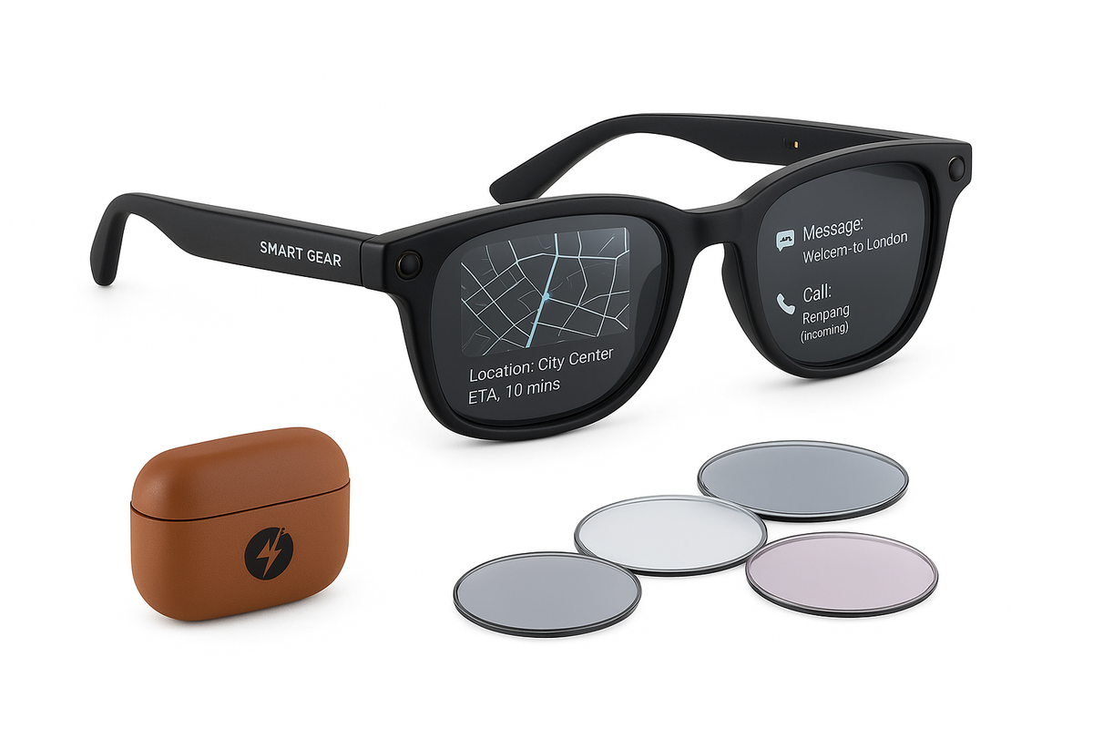 Lunettes intelligentes AI avec caméra, traduction et audio