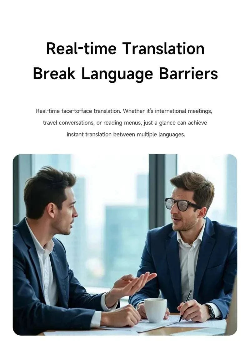 AI Smart Glasses with 8K Camera, Translation & Bluetooth Calls-White Glasses