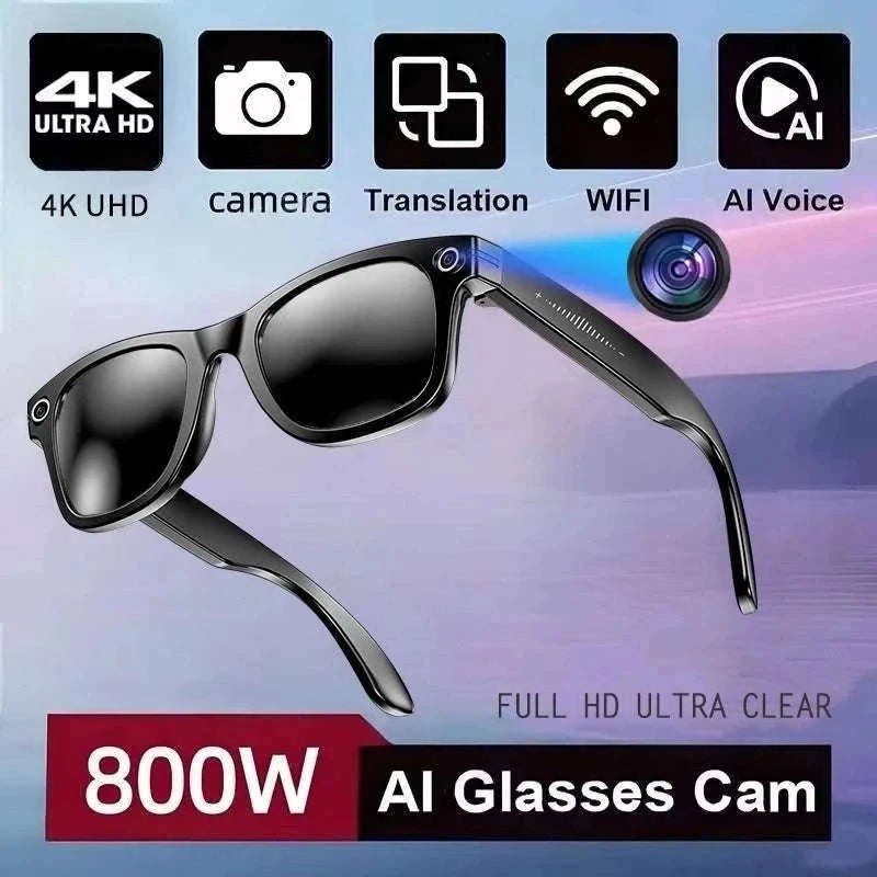AI Smart Glasses with Camera, Calls, Music & Translation-Red coating