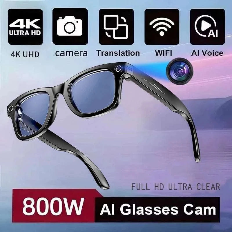 AI Smart Glasses with Camera, Calls, Music & Translation-Red coating