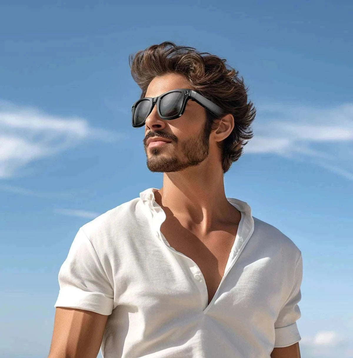 AI Smart Glasses with Camera, Calls, Music & Translation-Red coating