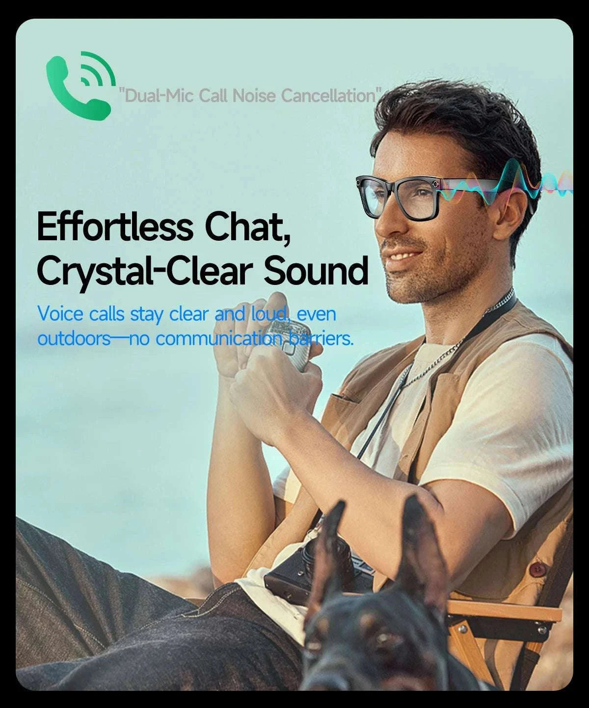 AI Smart Glasses with Camera, Calls, Music & Translation-Red coating