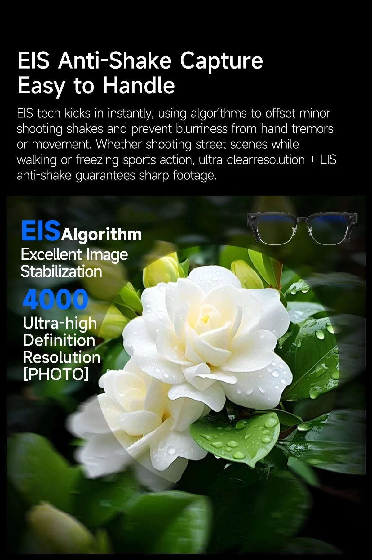 AI Smart Glasses with Camera, Calls, Translation & Audio-Change color