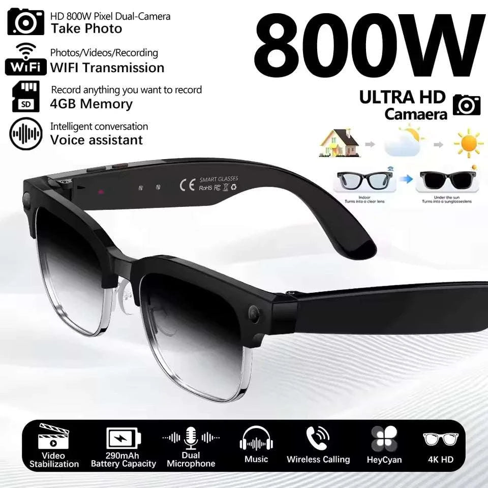 AI Smart Glasses with Camera, Calls, Translation & Audio-Change color