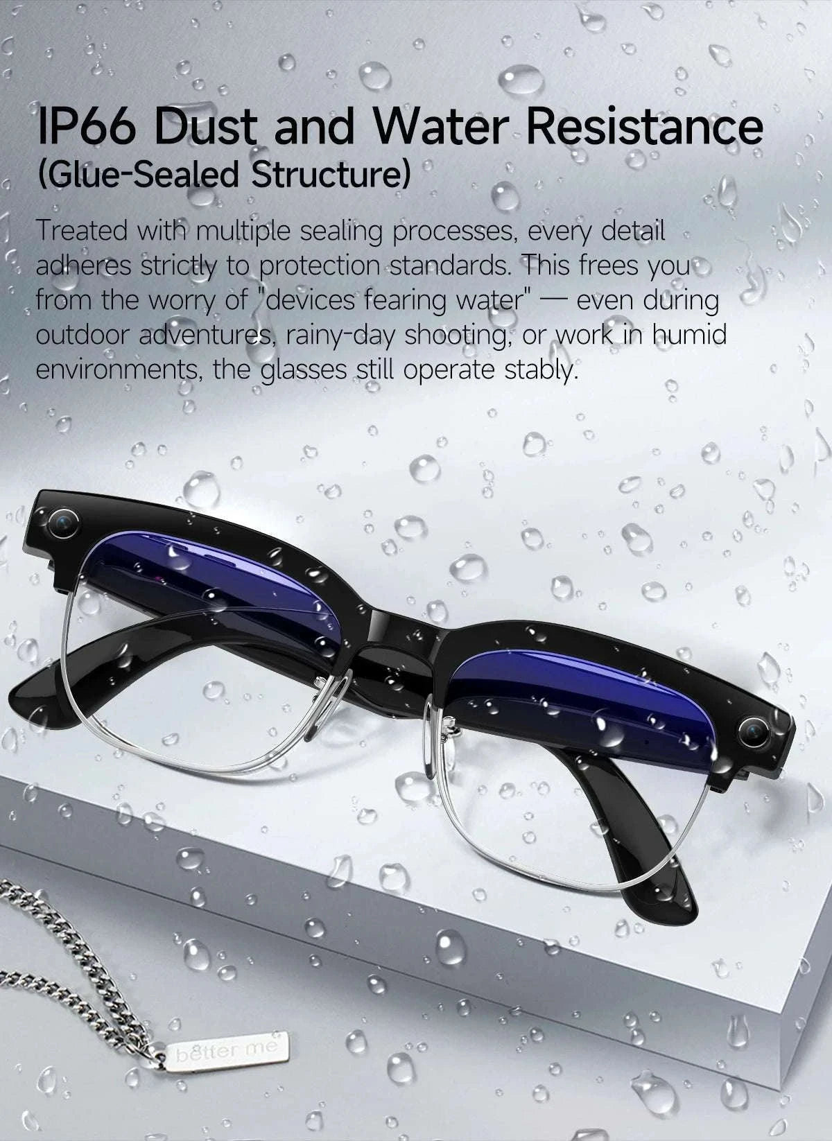 AI Smart Glasses with Camera, Calls, Translation & Audio-Change color