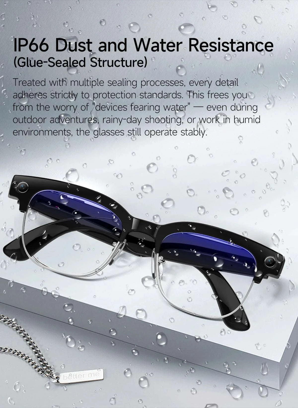 AI Smart Glasses with Camera, Calls, Translation & Audio-Change color