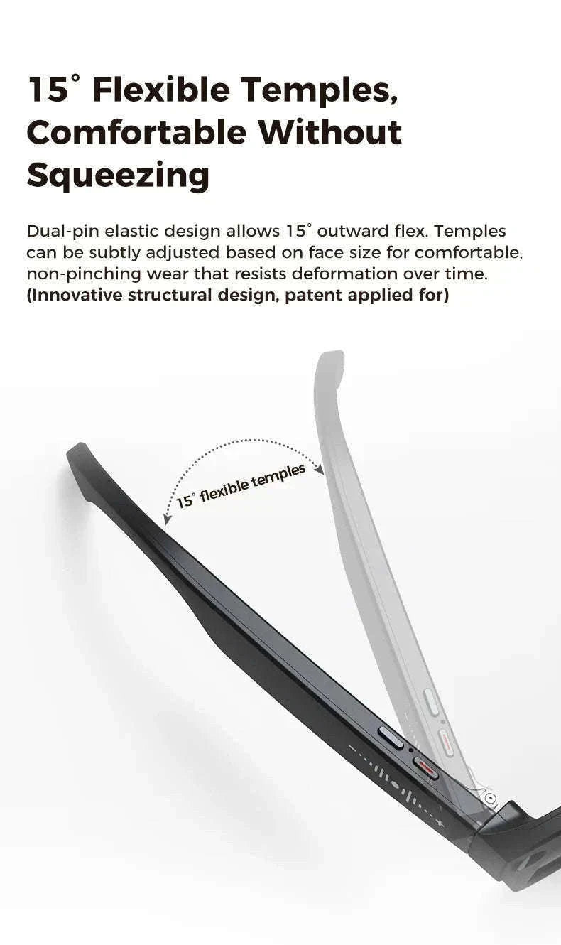 AI Smart Glasses with Camera, Translation & Bluetooth Audio-Black Color change A / CN
