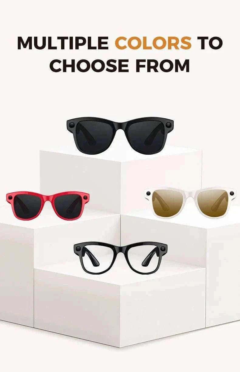 AI Smart Glasses with Camera, Translation & Bluetooth Audio-Black Color change A / CN