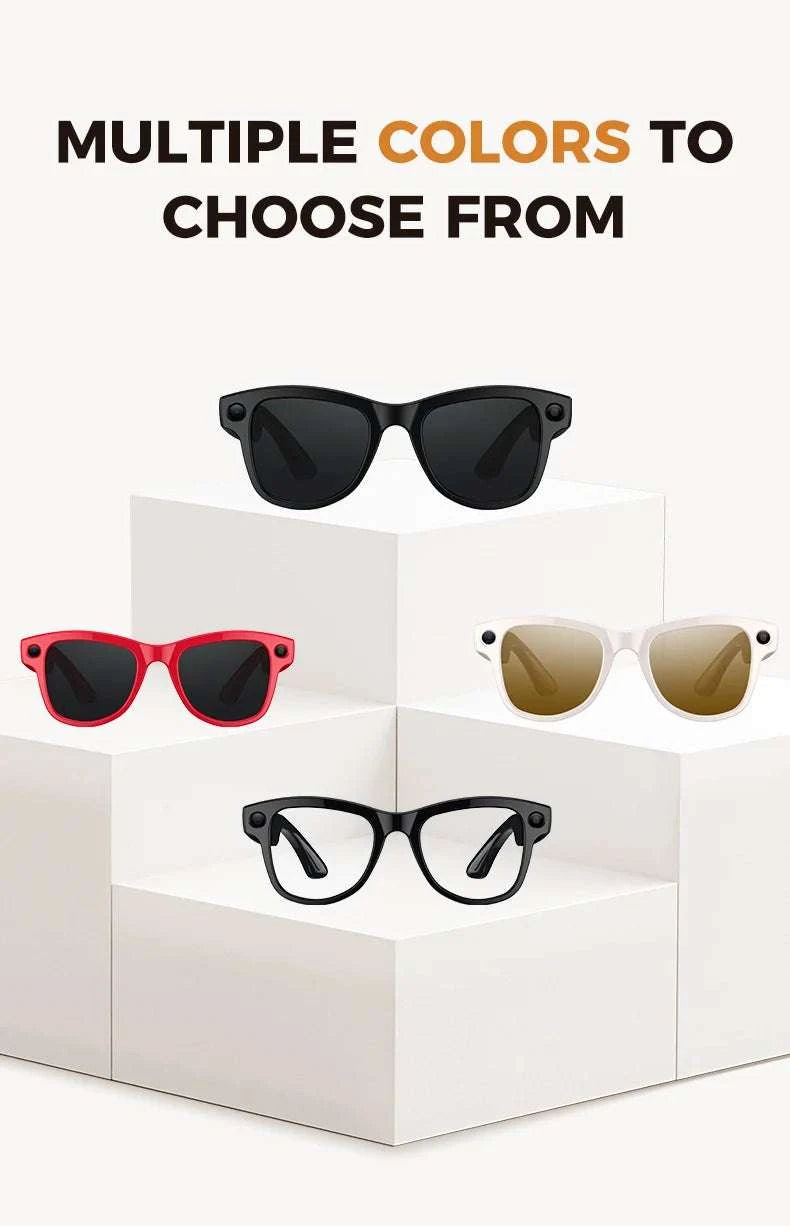AI Smart Glasses with Camera, Translation & Bluetooth Audio-Black Color change A / CN