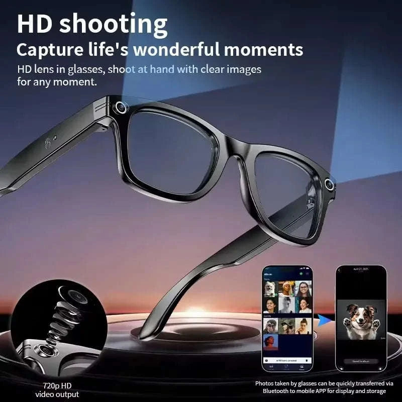 AI Smart Glasses with Camera, Translation, Bluetooth Calls & Video-Eyeglass lens / China Mainland