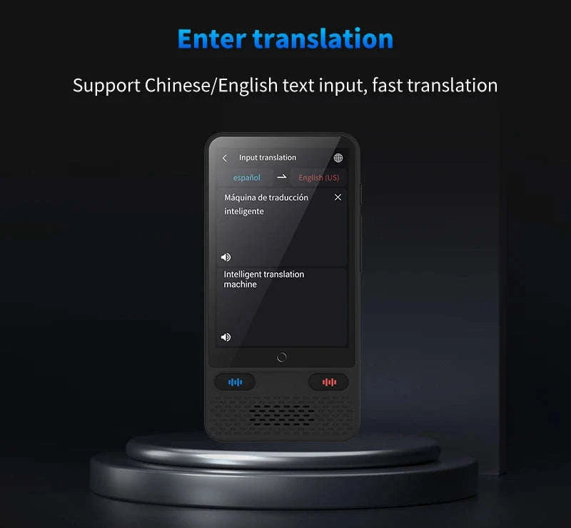 AI Voice Translator Device with Real-Time Two-Way Language Translation-Black / China Mainland