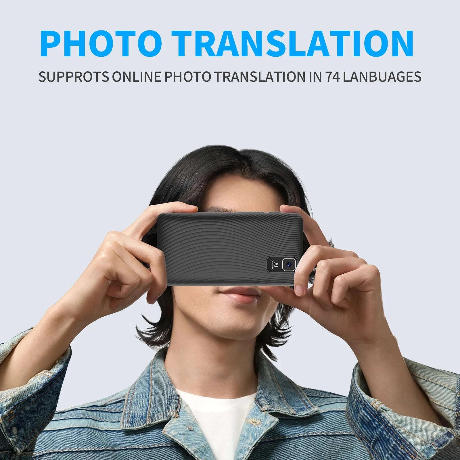 AI Voice Translator Device with Real-Time Two-Way Language Translation-Black / China Mainland