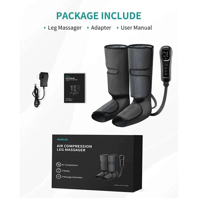 Air Compression Leg Massager for Calf and Foot Relief-GRAY / United States / US Plug