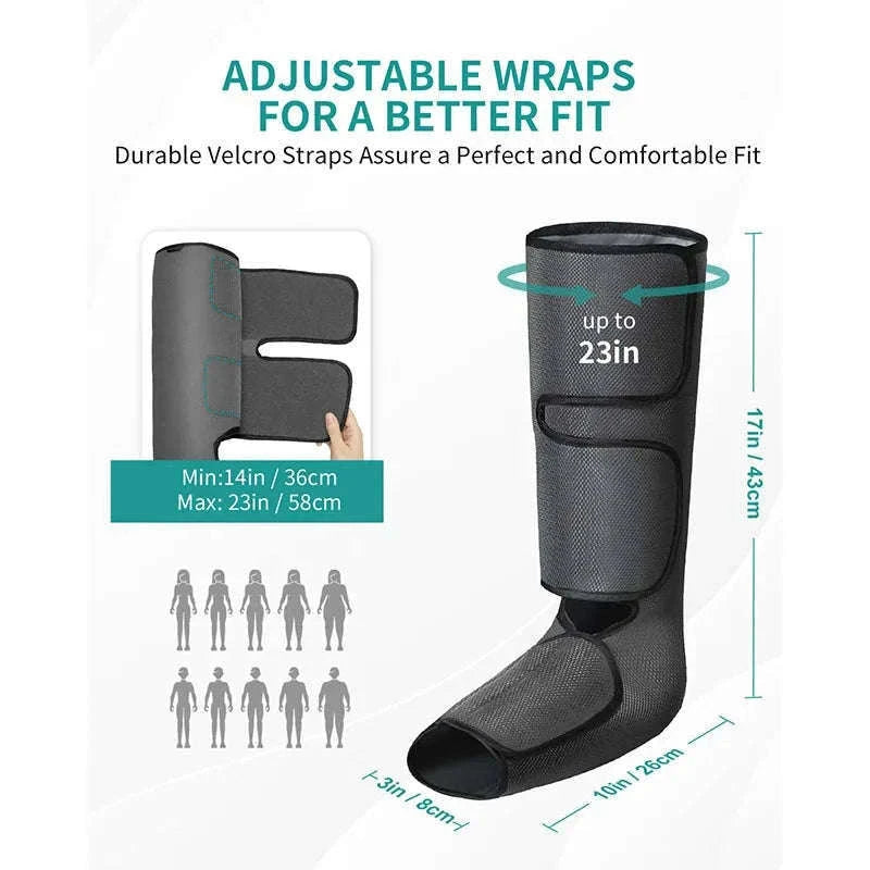 Air Compression Leg Massager for Calf and Foot Relief-GRAY / United States / US Plug
