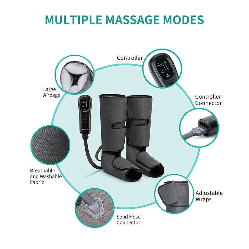 Air Compression Leg Massager for Calf and Foot Relief-GRAY / United States / US Plug