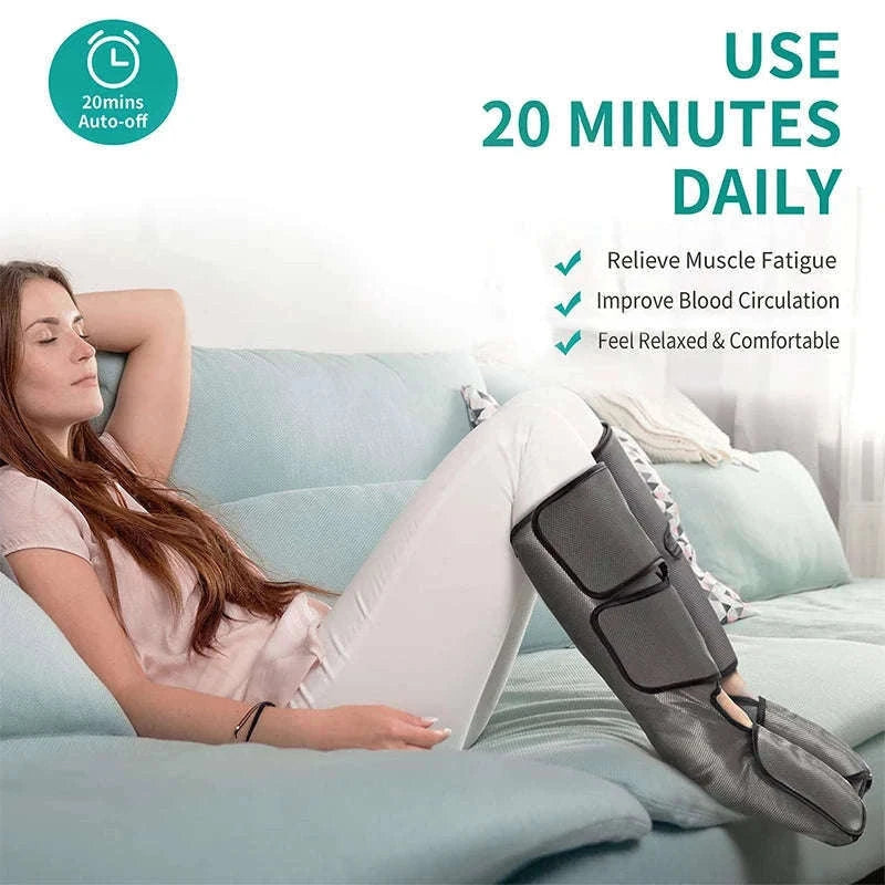 Air Compression Leg Massager for Calf and Foot Relief-GRAY / United States / US Plug