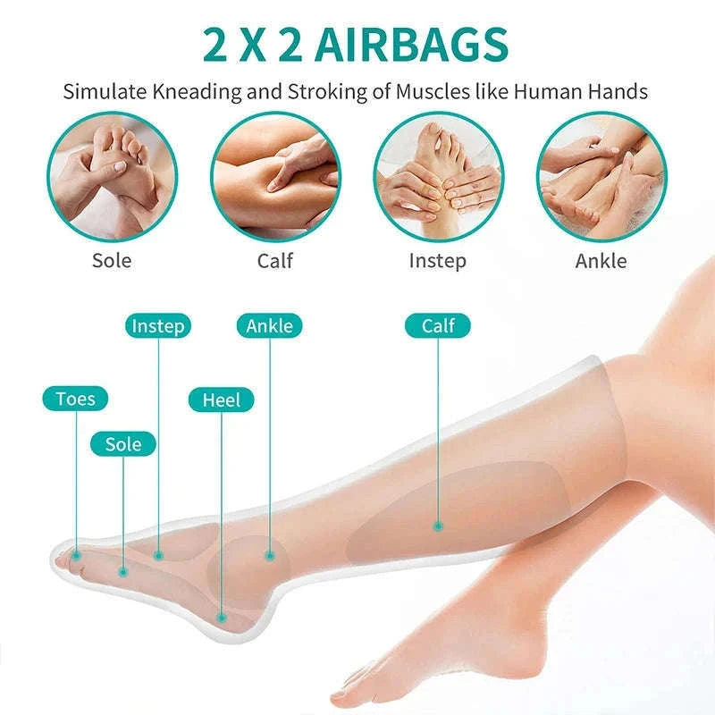 Air Compression Leg Massager for Calf and Foot Relief-GRAY / United States / US Plug