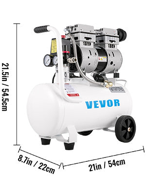 Bezolejový tichý vzduchový kompresor 750W 1HP 25L/60L pro domácnost a garáž