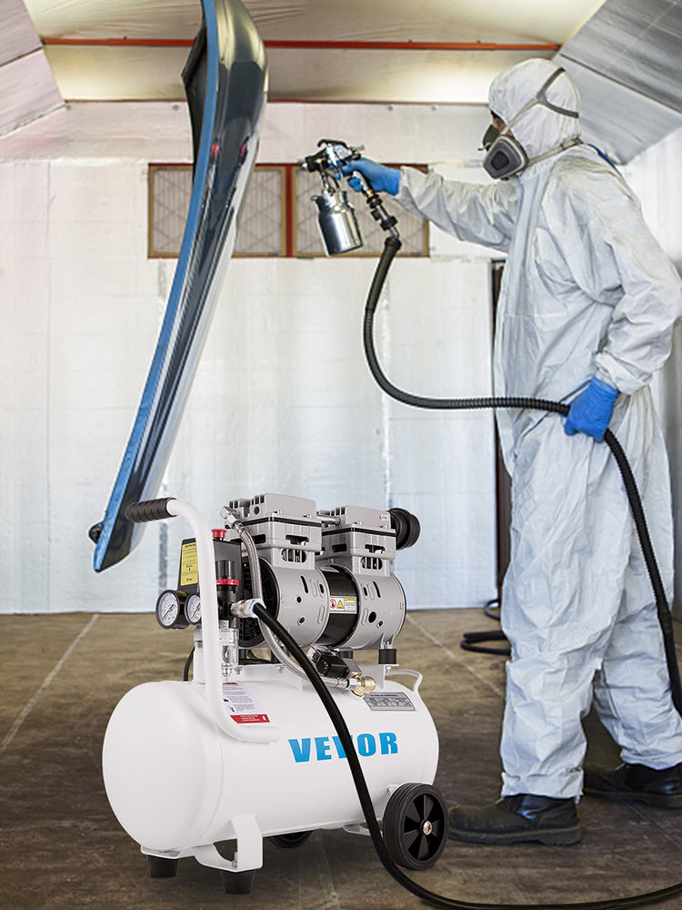 Bezolejový tichý vzduchový kompresor 750W 1HP 25L/60L pro domácnost a garáž
