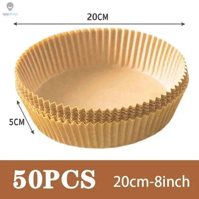 Air Fryer Liners – 50-Pack Disposable Non‑Stick Paper Liners-100PCS 16cm round