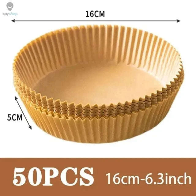Air Fryer Liners – 50-Pack Disposable Non‑Stick Paper Liners-100PCS 16cm round