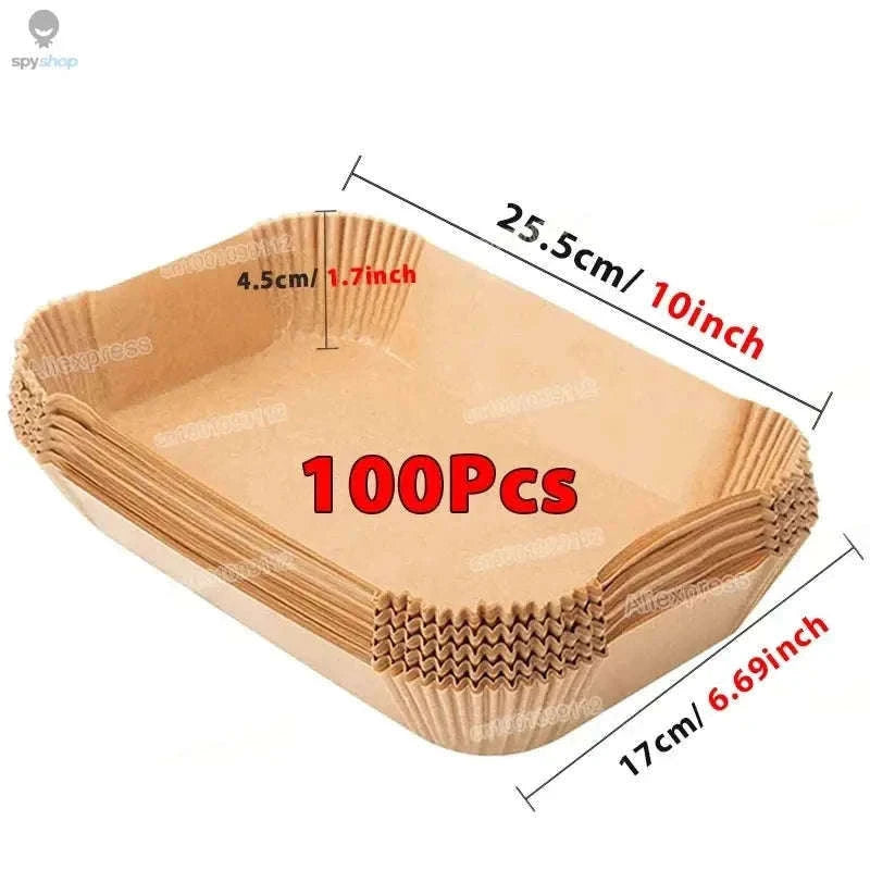 Air Fryer Paper Liners, Non-Stick, Greaseproof, 50 Pack-White 50Pcs-16cm